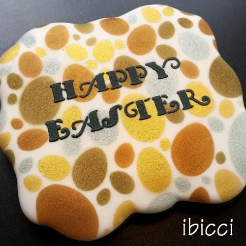 Cookie airbrushed in Metallics using the Easter Egg 4 part stencils